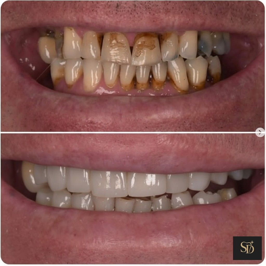 Before and after smile transformation at Seren Dental, Cardiff — patient 1