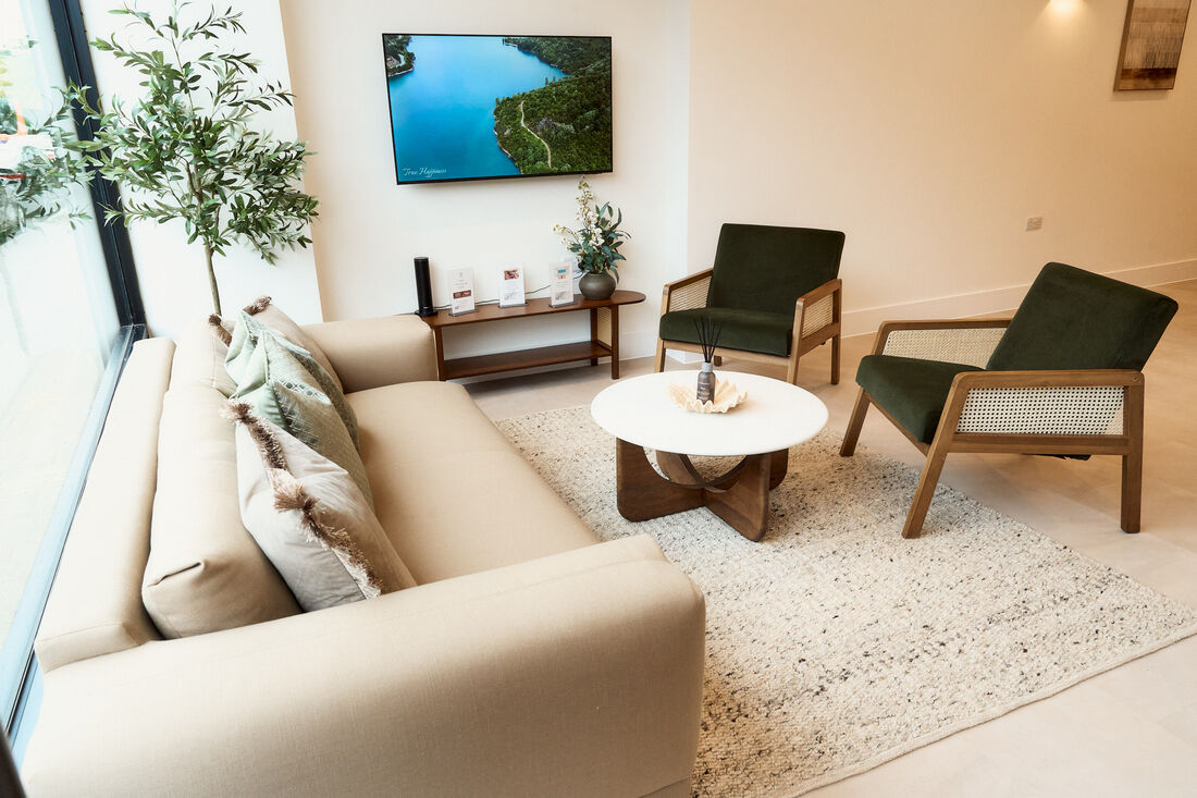 Relaxing patient lounge area at Seren Dental, Penylan, Cardiff